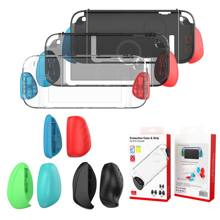 For Nintendo Switch 2 Split Design Crystal PC Protective Case with 3 Sizes Ergonomic Grips