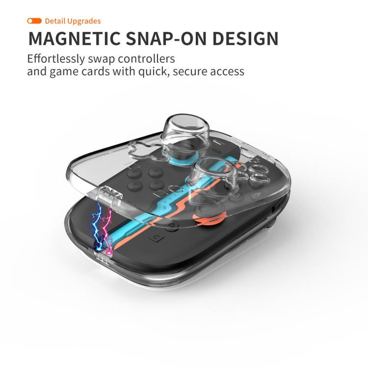 For Nintendo Switch 2 Joy-Con Controllers Crystal Clear Hard Case with 6 Game Card Storage Slots