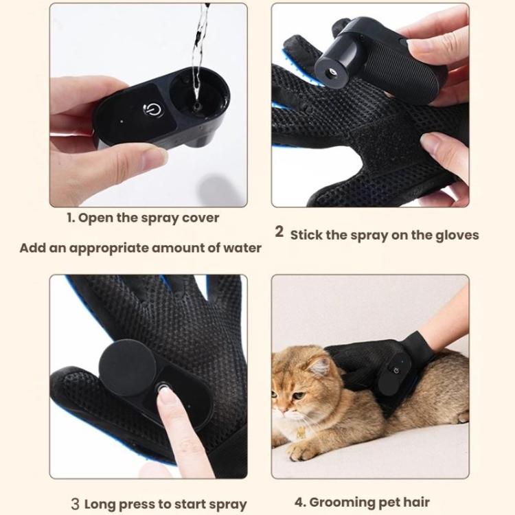 Pet Bath Cleaning Cat Gloves With Spray Bottle