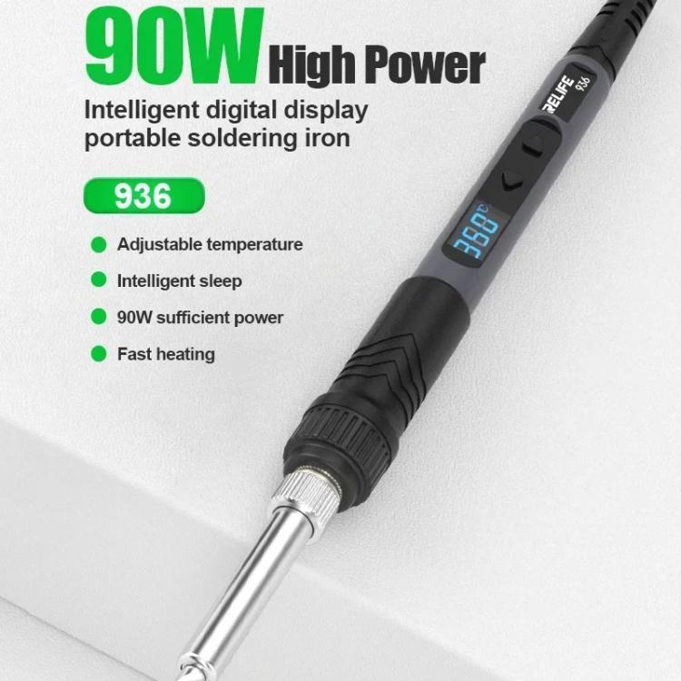 90W High Power Internal Heating Smart Digital Display Soldering Iron, US Plug