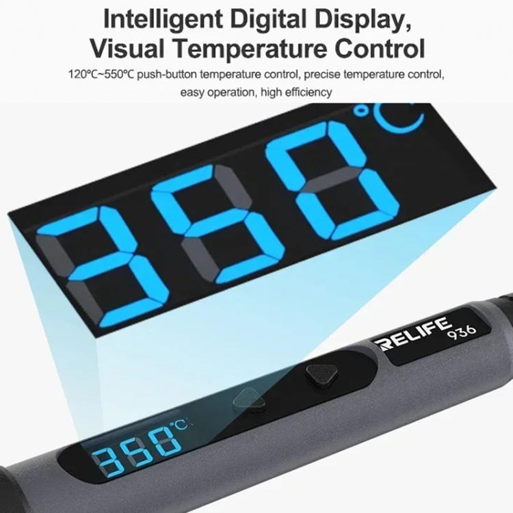 90W High Power Internal Heating Smart Digital Display Soldering Iron, US Plug