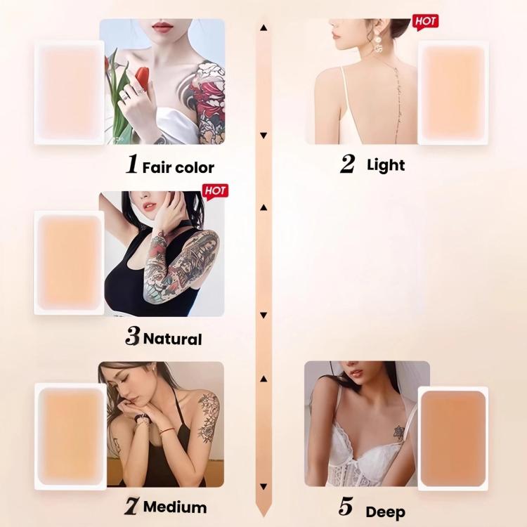 6pcs /Pack Ultra-Thin Water-resistant Tattoo Cover Stickers Scar & Birthmark Concealer Patches