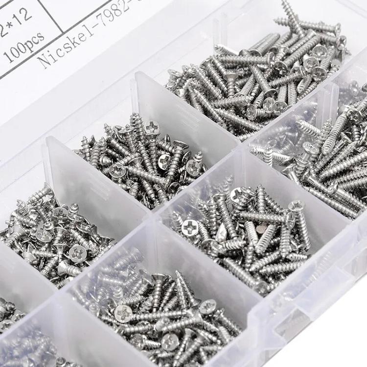 800pcs /Set Metric M2 Carbon Steel Phillips Self-Drilling Screw Kit
