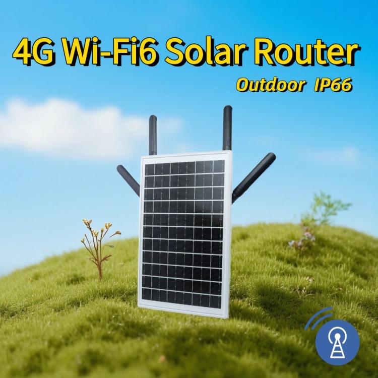 EAU 4G Solar SIM Card WiFi 6 Router Waterproof Outdoor 4G To WiFi Cable