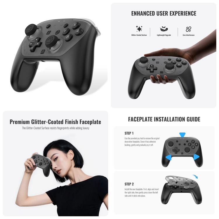 For Nintendo Switch 2 JYS 5-in-1 Crystal Case Full Protection Set Includes Console Shell, Joy-con & Pro Controller Cover, Faceplate, Game Cartridge Case