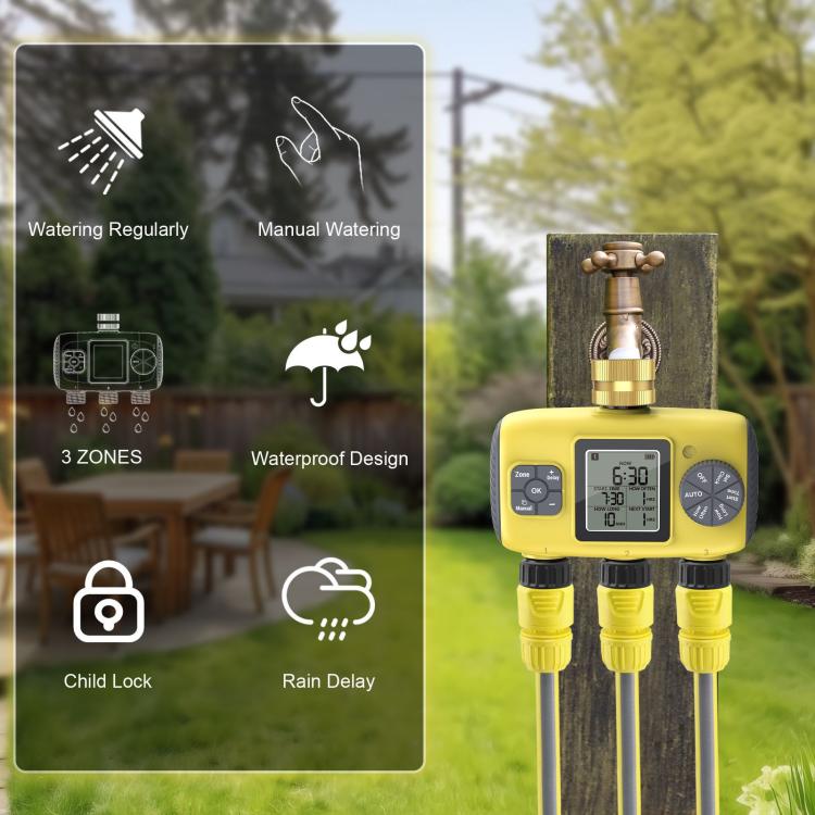 Outdoor Smart Automatic Watering Controller With Three-Way Irrigation Timer