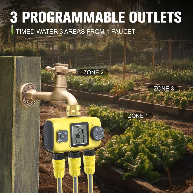 Outdoor Smart Automatic Watering Controller With Three-Way Irrigation Timer