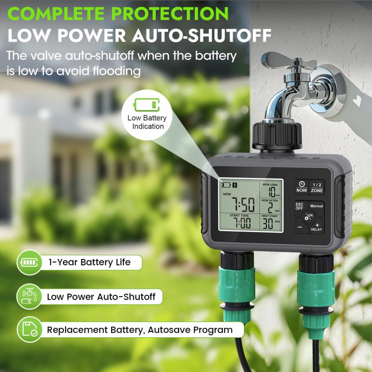 Smart Watering Timer Dual-Outlet Automatic Irrigation Controller