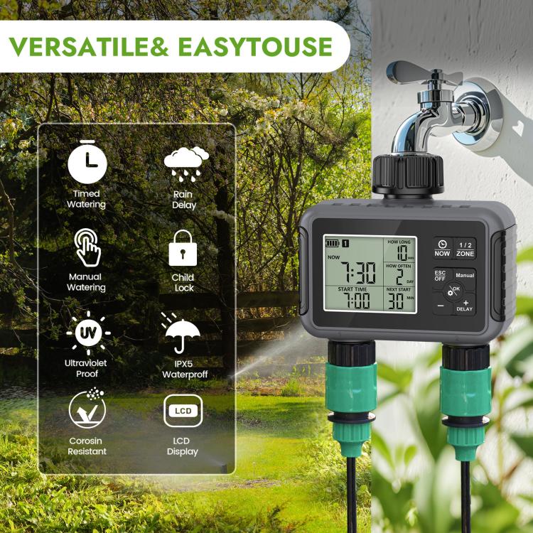 Smart Watering Timer Dual-Outlet Automatic Irrigation Controller