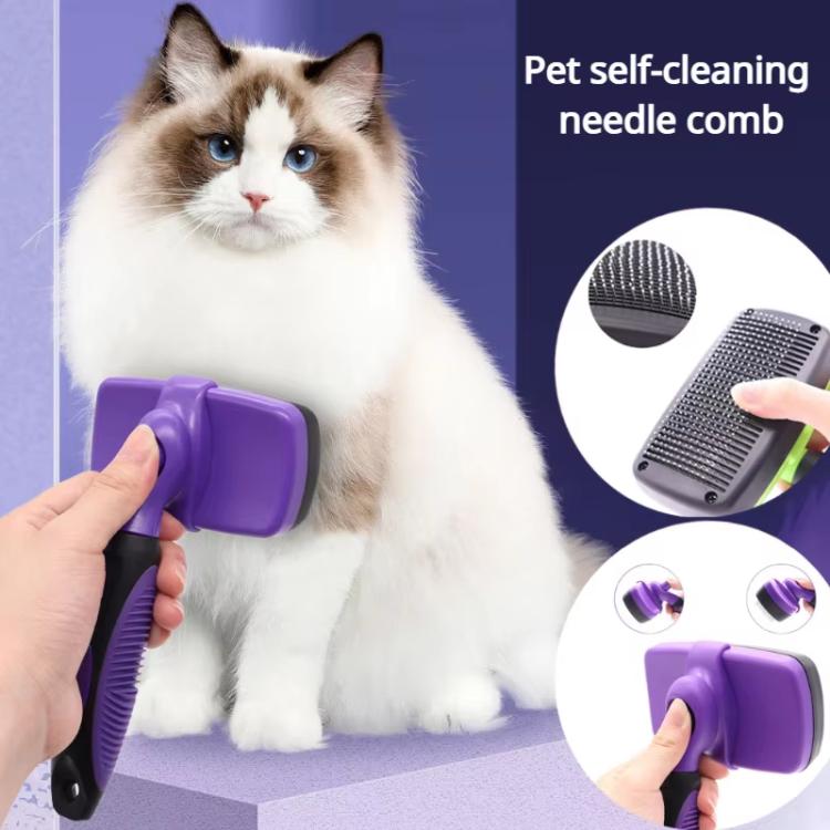Pet Deshedding Brush for Cats & Dogs 1-Click Release Hair Remover Tool Grooming Brush