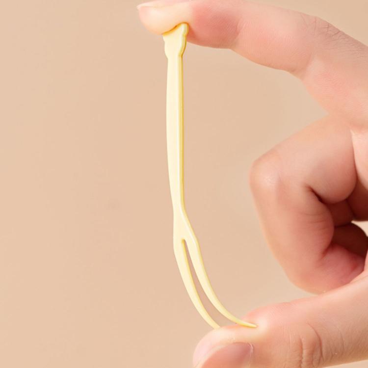 50pcs /Pack Plastic Dessert Forks Set 2-Prong Fruit & Cake Forks For Party, Snacks, Smoothie Bowls