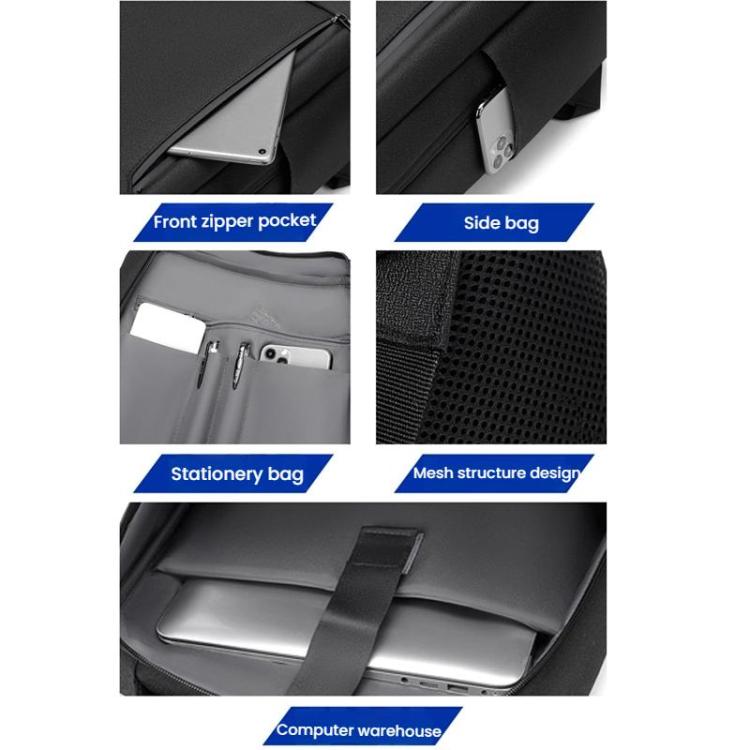 OUMANTU 2106-1 Lightweight Business Laptop Backpack Large Capacity USB Charging Daypack For Work, Travel, Gym