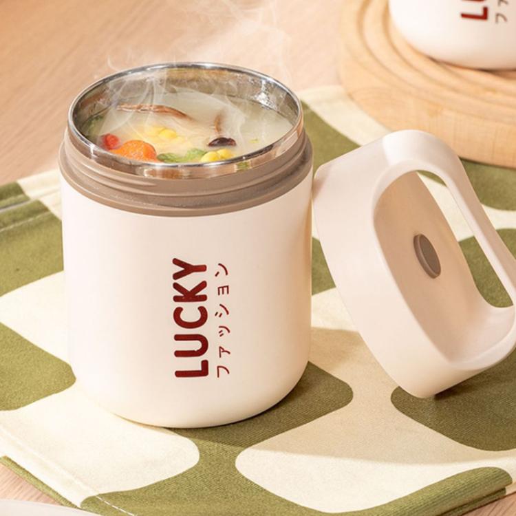 500ml 304 Stainless Steel Thermal Food Jar Vacuum Insulated Portable Soup Thermos, Oatmeal & Cereal Container For Breakfast