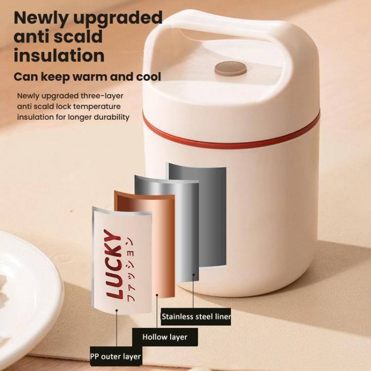 500ml 304 Stainless Steel Thermal Food Jar Vacuum Insulated Portable Soup Thermos, Oatmeal & Cereal Container For Breakfast