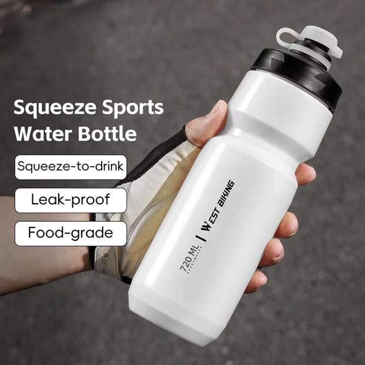 WEST BIKING 720ml Bike Water Bottle for Cycling Leak-Proof Squeeze Design Portable Sports Hydration Bottle