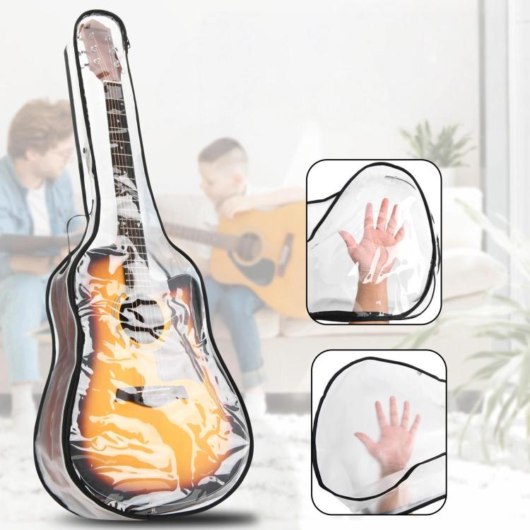 40-41 Inch Electric Guitar Dust Cover Transparent TPU Gig Bag With Dual Zippers Protective Storage Case