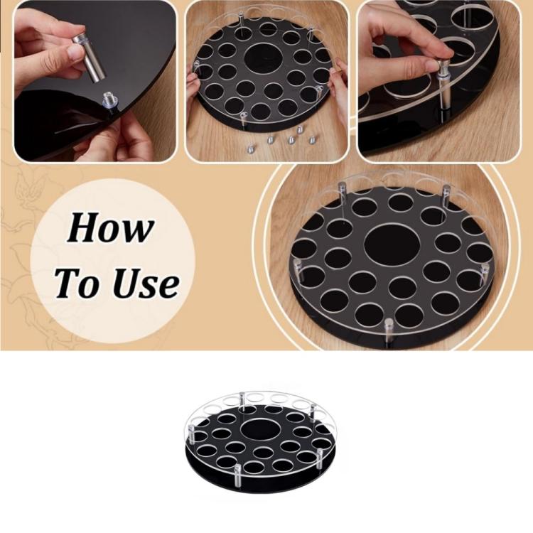 25-hole Wine Glass Tray Stand With Center Bottle Slot