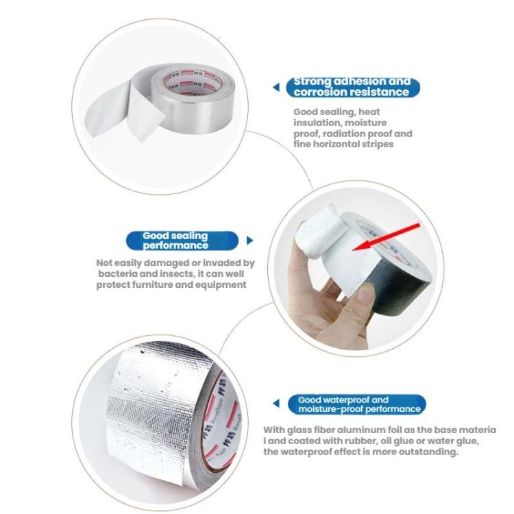 Fiberglass Aluminum Foil Tape High Temperature Resistant for HVAC Duct, Pipe Repair, Leak Sealing