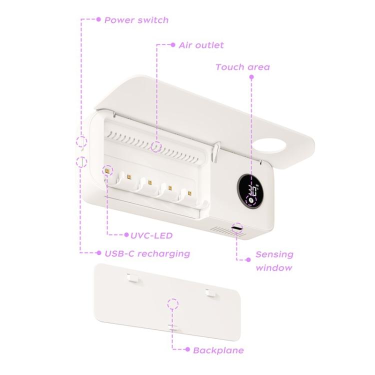 Automatic Flip-Top Drying Toothbrush UV Sterilizer Storage Rack