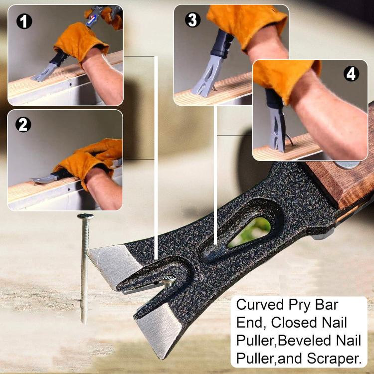 Home Outdoor Multi-Function Hammer Nail Puller Pry Bar Firefighting Demolition Tool