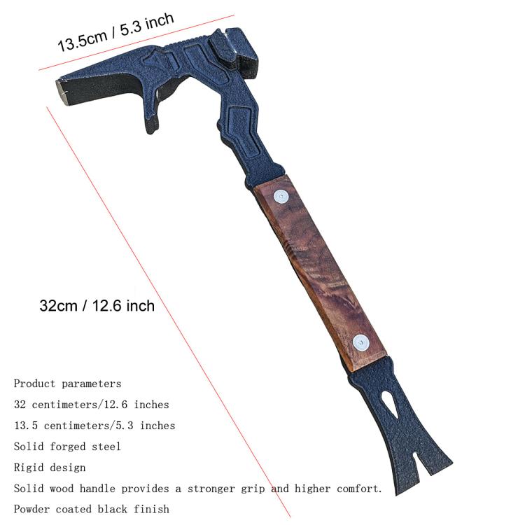 Home Outdoor Multi-Function Hammer Nail Puller Pry Bar Firefighting Demolition Tool