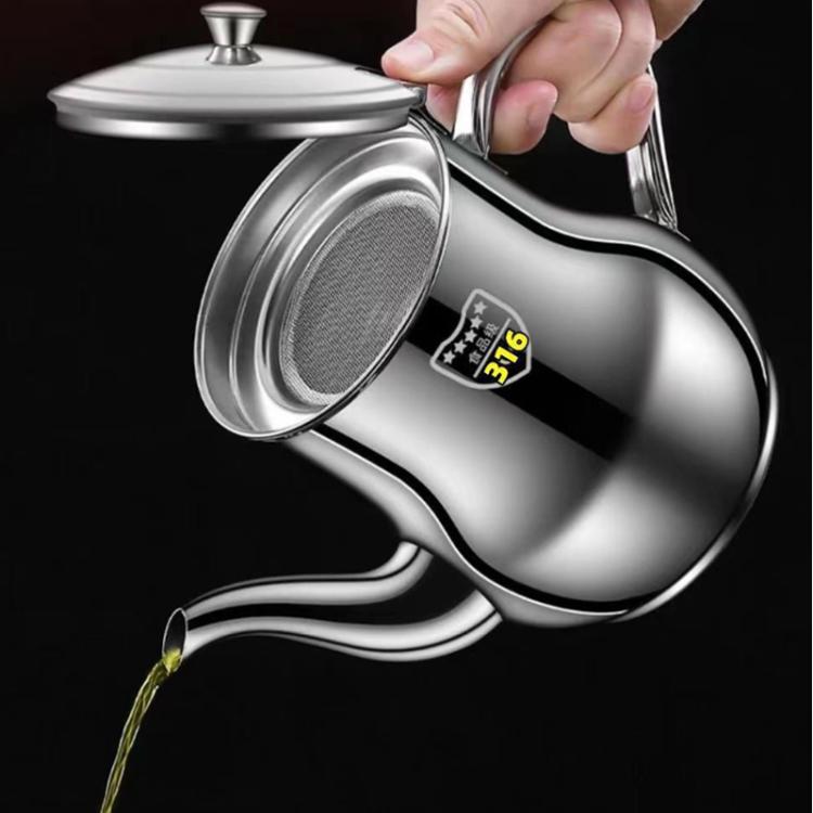 316 Stainless Steel Oil/Sauce Dispenser Leakproof Design, Detachable Filter, Easy-Pour Kitchen Bottle for Cooking Oil, Vinegar & Condiments