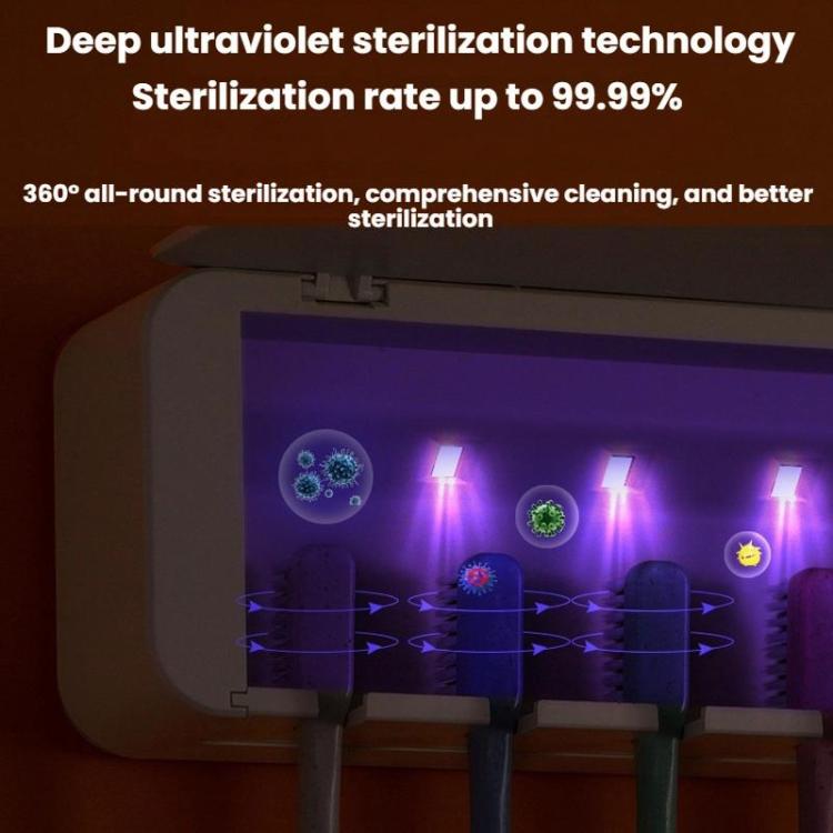 Smart UV Disinfection Toothbrush Holder With Punch-Free Installation