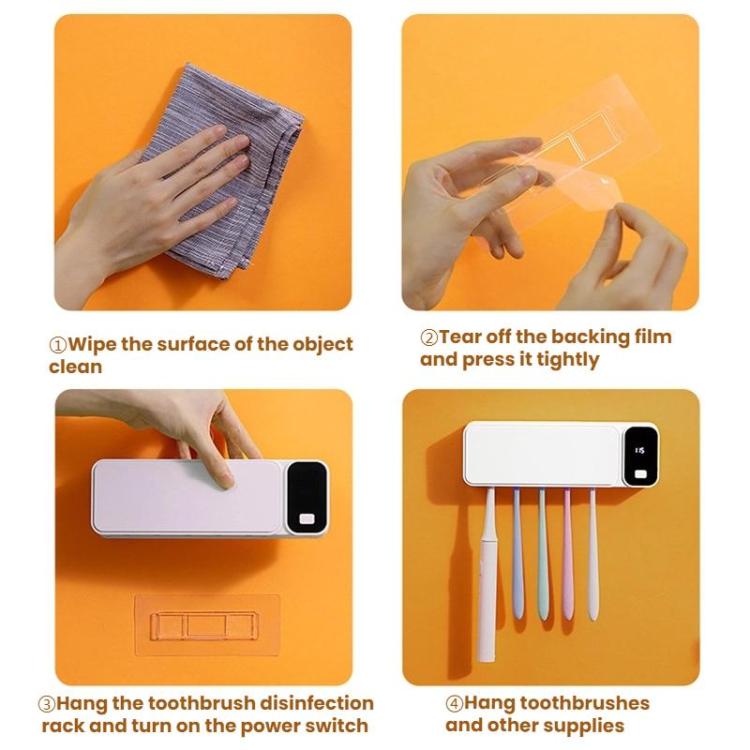 Smart UV Disinfection Toothbrush Holder With Punch-Free Installation