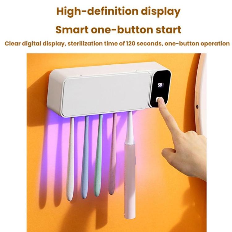 Smart UV Disinfection Toothbrush Holder With Punch-Free Installation