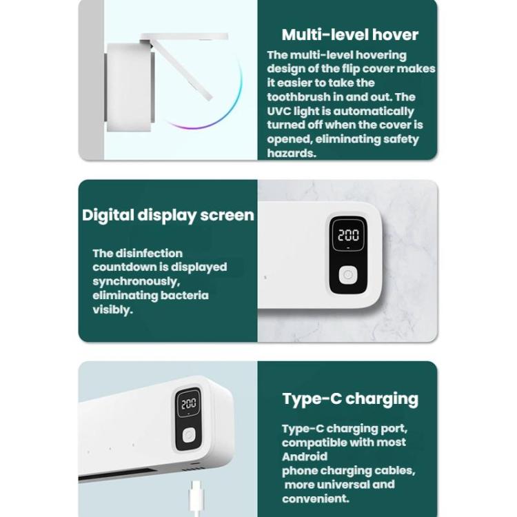 Automatic Drying Electric Toothbrush UV Sanitizer Bathroom Storage Rack