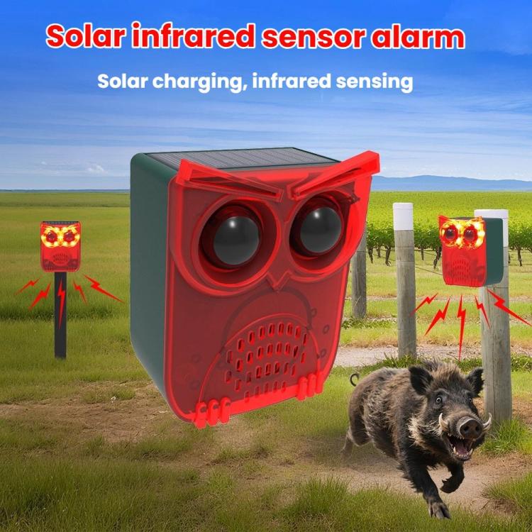 N912A Voice Solar Power Animal Repeller Human Motion Sensor Infrared Sound Light Alarm