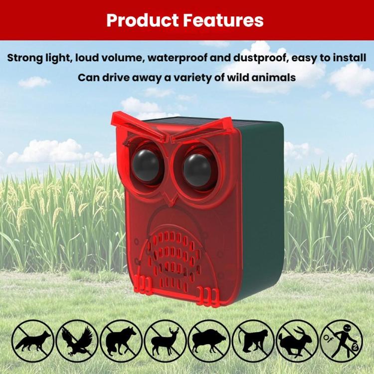 N912A Voice Solar Power Animal Repeller Human Motion Sensor Infrared Sound Light Alarm