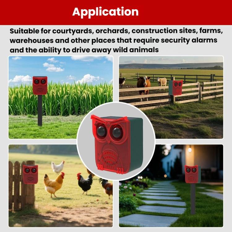 N912A Voice Solar Power Animal Repeller Human Motion Sensor Infrared Sound Light Alarm