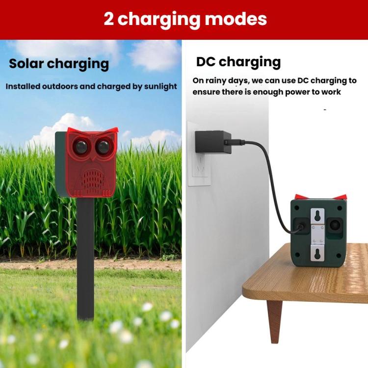 N912A Voice Solar Power Animal Repeller Human Motion Sensor Infrared Sound Light Alarm