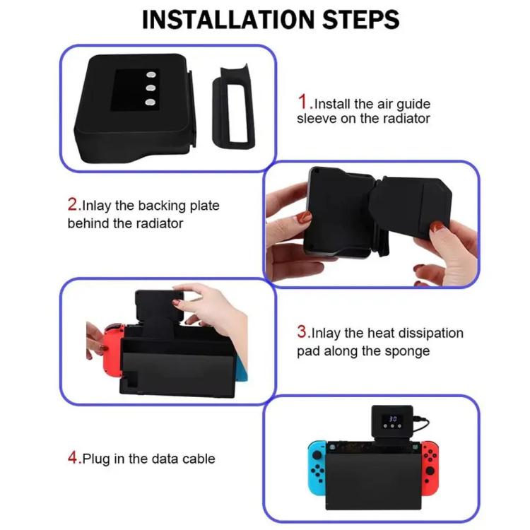 For Nintendo Switch 2 / Switch Console Exhaust Radiator With Temperature Display data