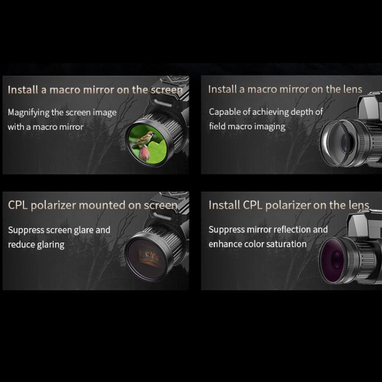 4K HD WiFi Night Vision Monocular 28X Zoom 64MP Infrared Hunting Telescope With No-Glow Recording & Animal Call Simulator