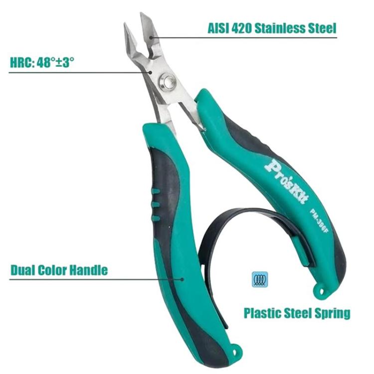 ProsKit PM-396 Stainless Steel Diagonal Pliers Precision Electronic Side Cutting Pliers