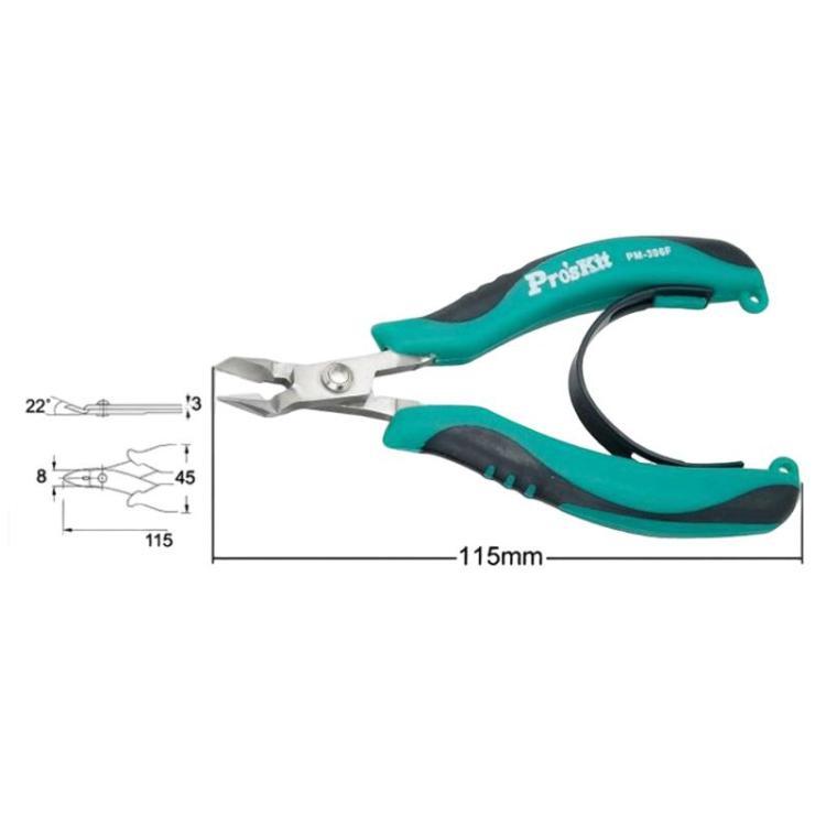 ProsKit PM-396 Stainless Steel Diagonal Pliers Precision Electronic Side Cutting Pliers