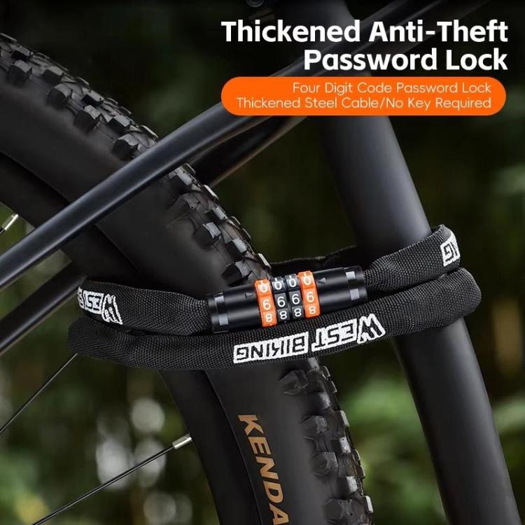 WEST BIKING 38-inch Bike Chain Lock 4-Digit Combination Security Lock for Bicycles, E-Bikes, Scooters