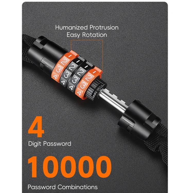 WEST BIKING 38-inch Bike Chain Lock 4-Digit Combination Security Lock for Bicycles, E-Bikes, Scooters