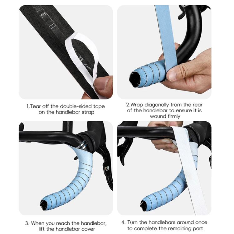 WEST BIKING Road Bike Handlebar Tape Ultra-Lightweight PU Gradient Cycling Bar Wrap Non-Slip Sweatproof Grip