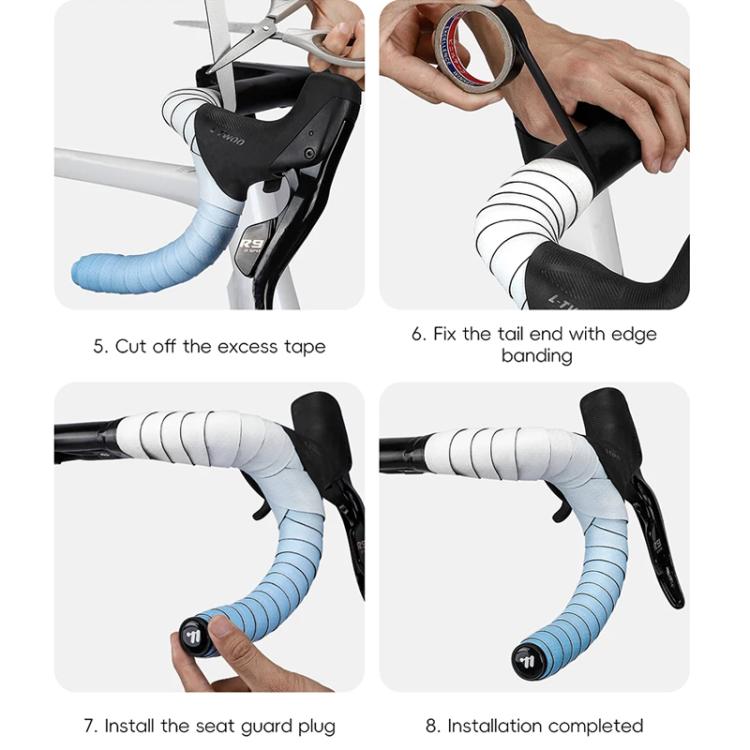 WEST BIKING Road Bike Handlebar Tape Ultra-Lightweight PU Gradient Cycling Bar Wrap Non-Slip Sweatproof Grip