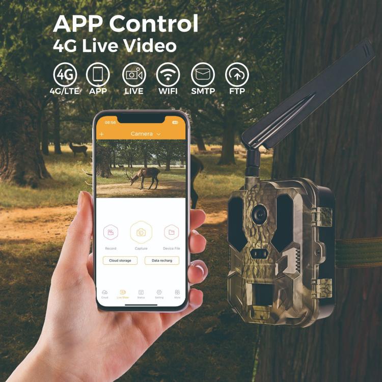 4K 4G Outdoor Tracking Camera With Remote Mobile Control, Supports FTP/SMTP/APP