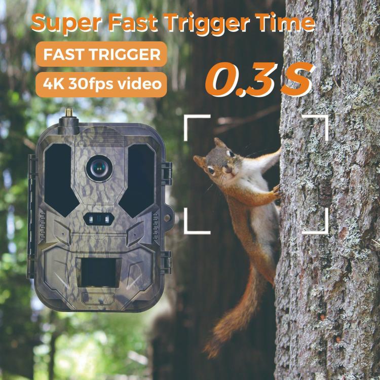 4K 4G Outdoor Tracking Camera With Remote Mobile Control, Supports FTP/SMTP/APP