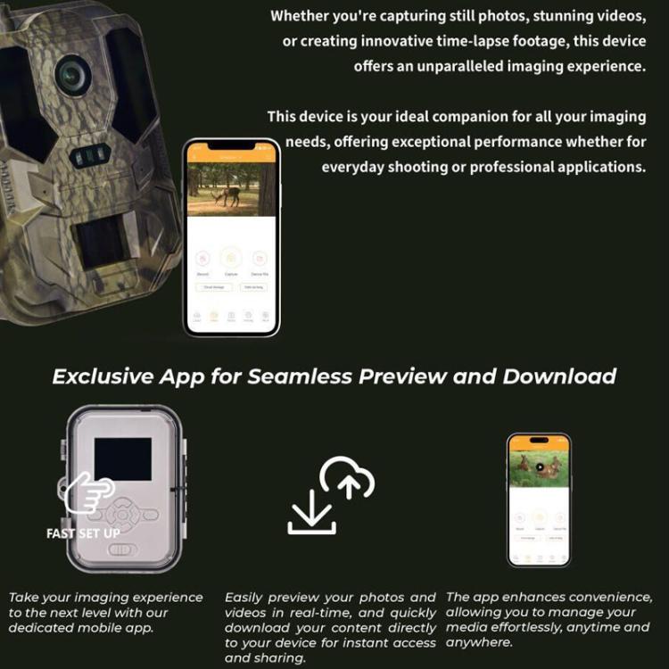 4K 4G Outdoor Tracking Camera With Remote Mobile Control, Supports FTP/SMTP/APP