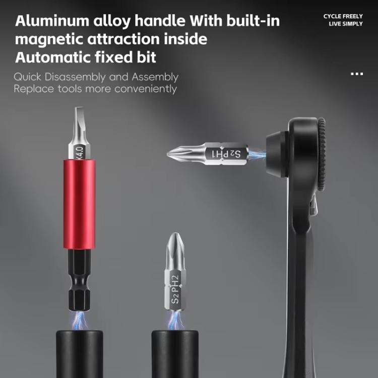 WEST BIKING 12-in-1 Two-Way Ratchet Wrench Set with Magnetic Quick-Release Extension Bar Bike Repair Tool Kit