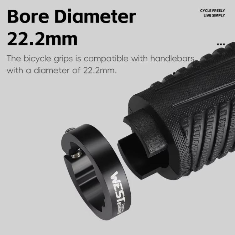 WEST BIKING 1pair TPE Soft Anti-Slip Mountain Bike Handlebar Grips Ergonomic Comfort for Road & MTB Cycling