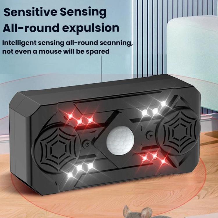Smart Sensing Ultrasonic LED Strobe Electronic Mouse Insect Repeller