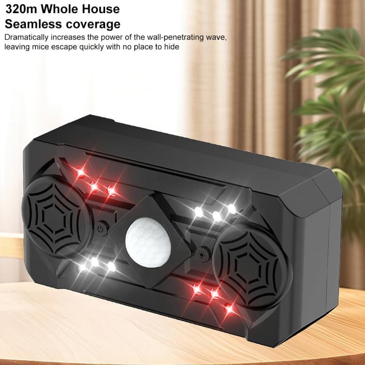 Smart Sensing Ultrasonic LED Strobe Electronic Mouse Insect Repeller