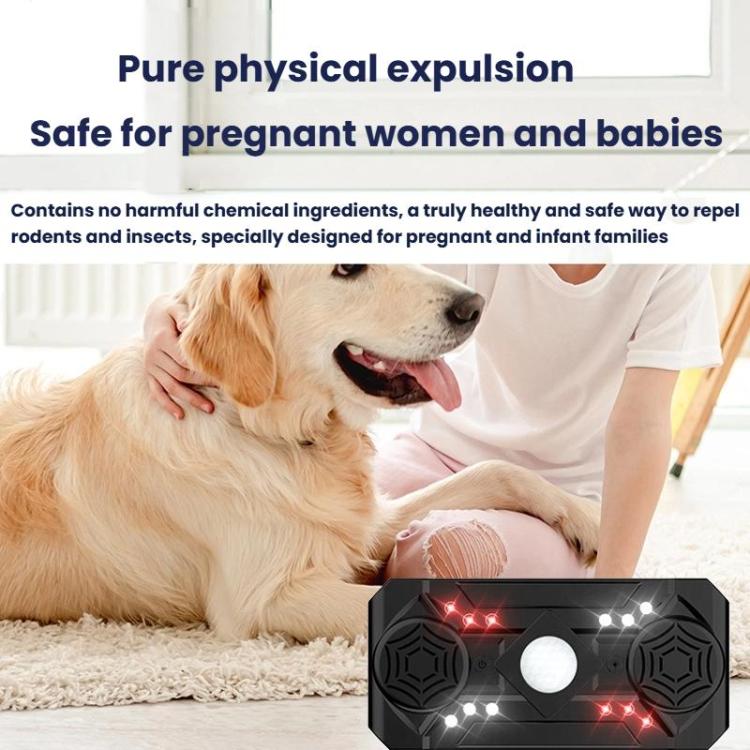 Smart Sensing Ultrasonic LED Strobe Electronic Mouse Insect Repeller